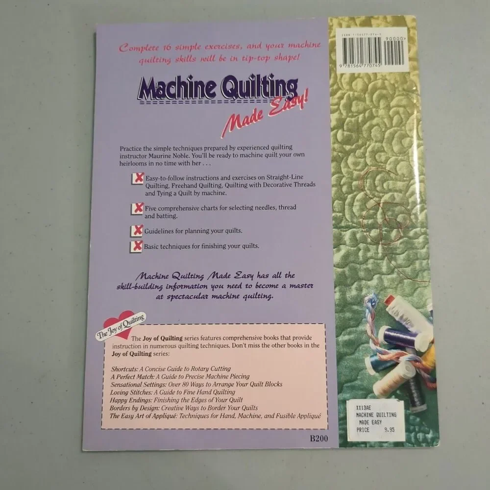 MACHINE QUILTING MADE EASY QUILT BOOK-62 PAGES-THE PATCHWORK PLACE